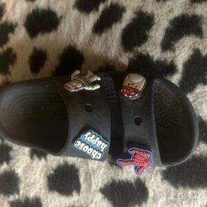 CROCS Black Sandals with Decorative Charms So cute